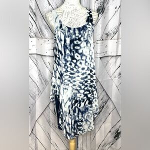 Ronen Chen Layered Dress Tie Dye Navy Pullover 8